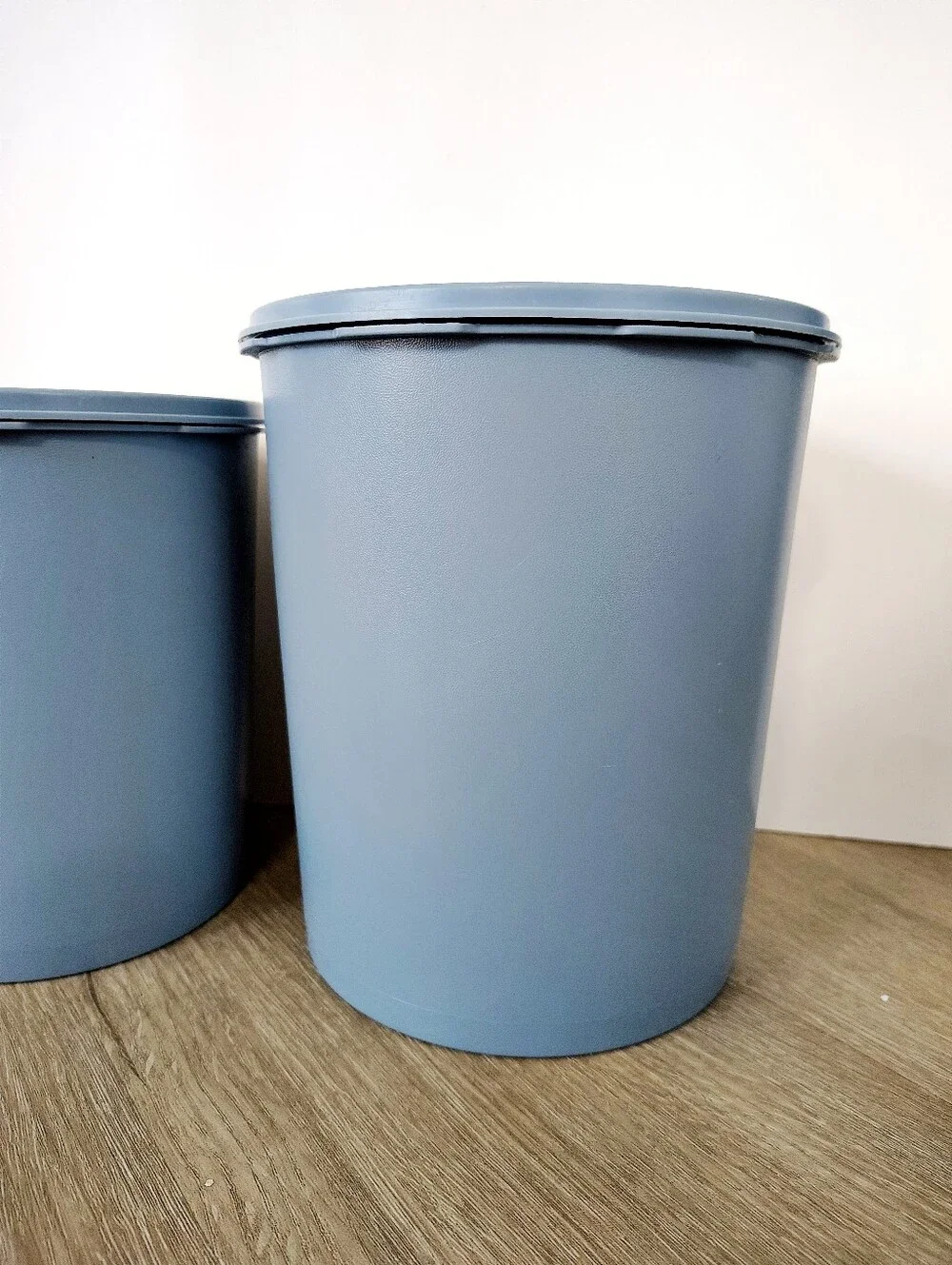 Vintage Tupperware Country Blue Canister Set of Four with Lids